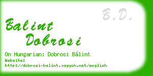 balint dobrosi business card